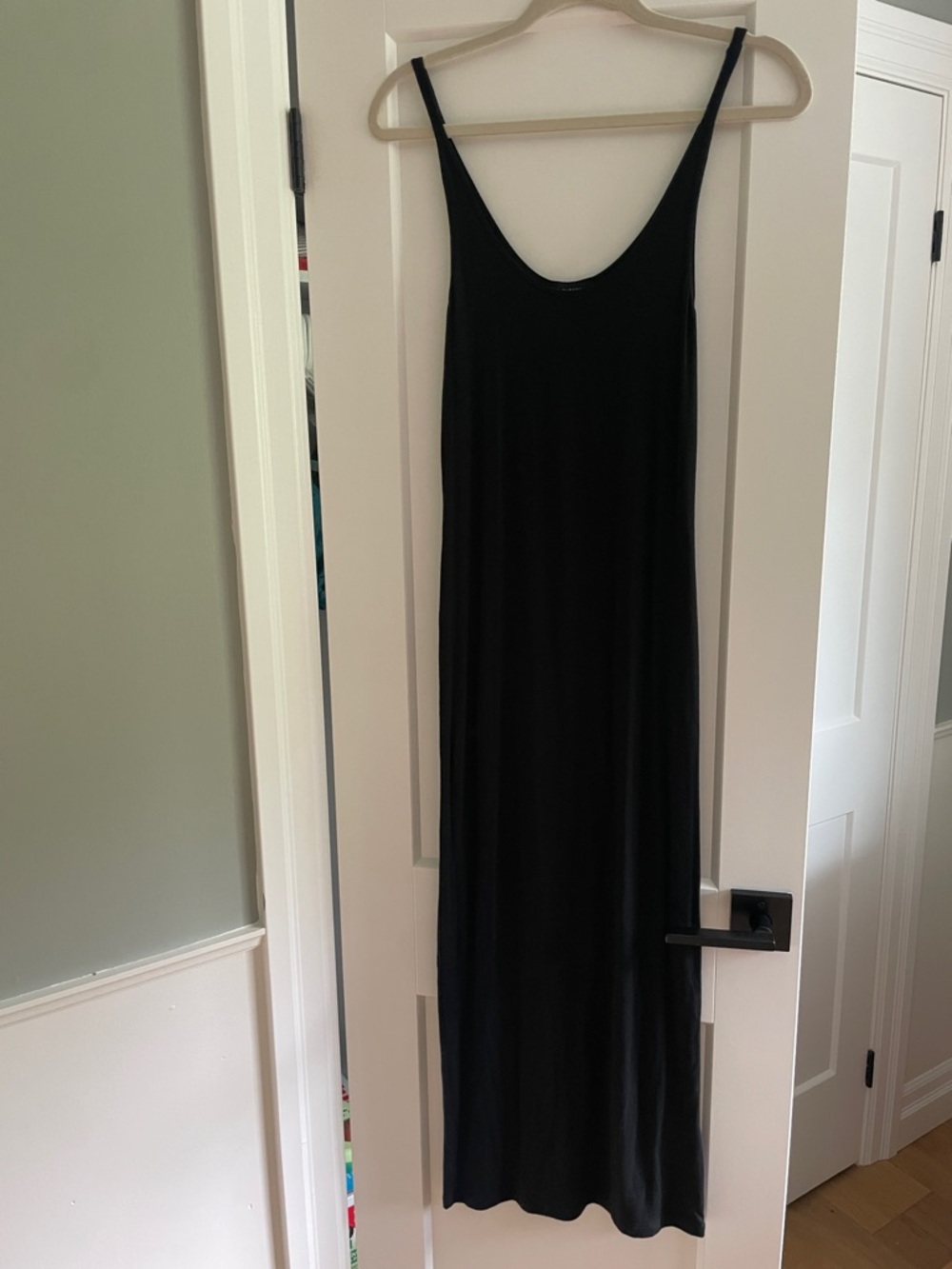Babaton Black Slip Maxi Dress with Thin Straps